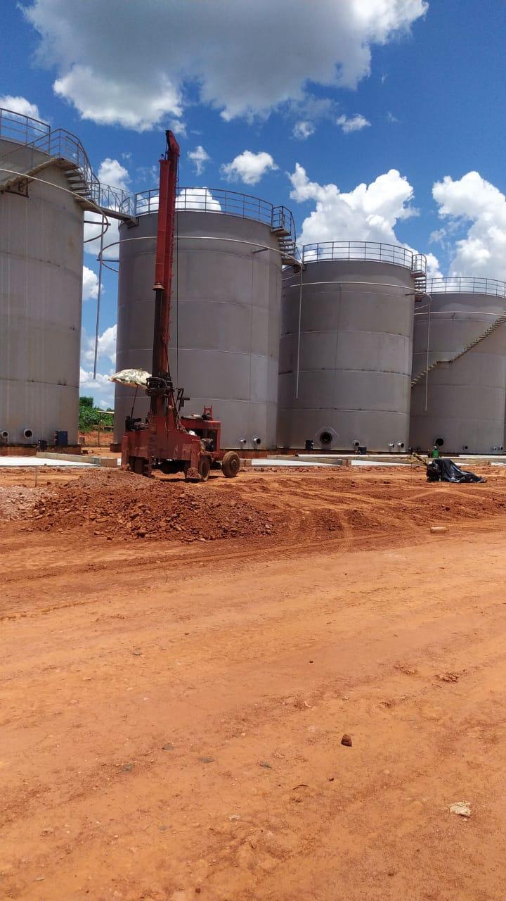 Local de perfuração para estacas